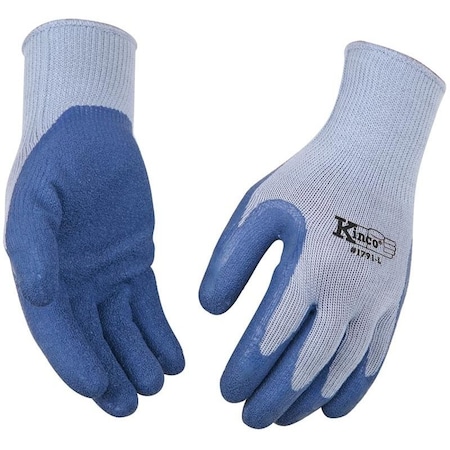 Coated Gloves, Men's, M, 7 To 8 In L, Knit Wrist Cuff, Latex Coating, CottonPolyester Glove